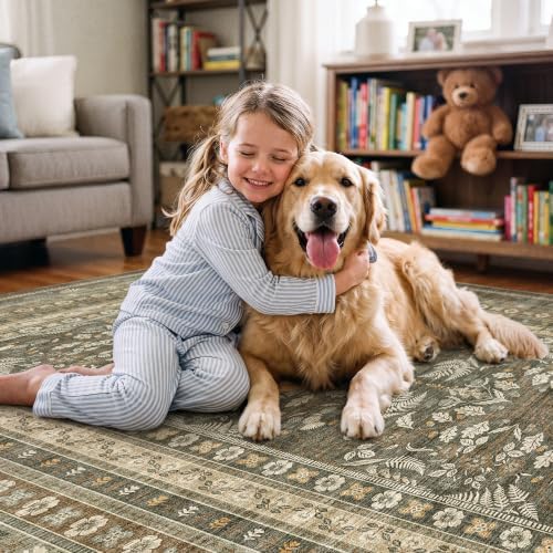Ksrau 3x8 Runner Rug Kitchen Washable: Non-Slip Rugs for Floor Taupe Ivory