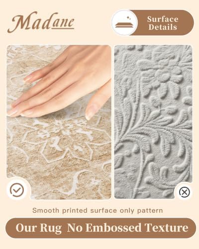 Madane 8x12 Area Rugs for Living Room, Washable Natural Rug Beige/Brown
