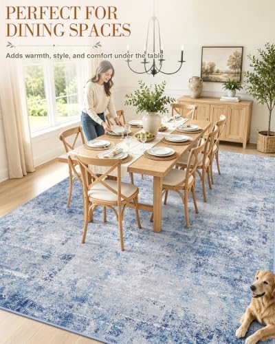 OLANLY 6x9 Washable Area Rug, Soft Non Slip Carpet for Bedroom Living Room
