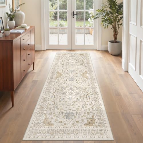 befbee 2x6 Hallway Runner Rug Non Slip Washable Kitchen Rugs Beige