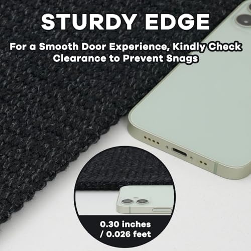 EARTHALL Washable Entryway Rug, Non Slip Doormat, 2x3 Ft, Black Heather