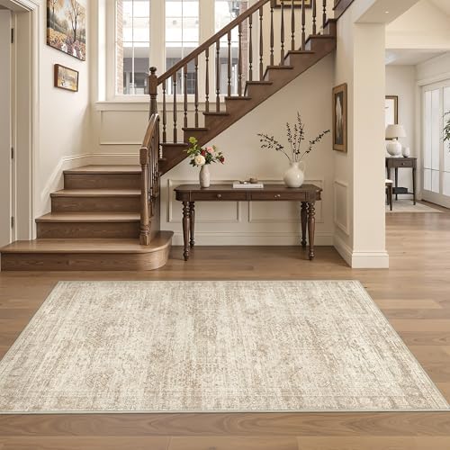 3x5 Rug for Entryway,Washable Area Rug,Beige