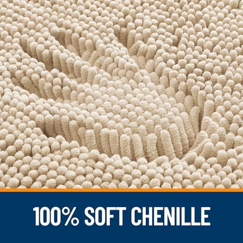 OLANLY Bathroom Runner Rugs 47x20, Extra Soft Absorbent Chenille Bath Rugs