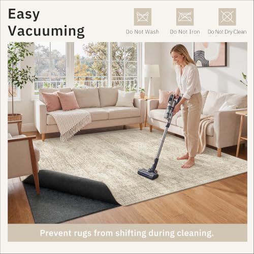 Soalmost Non Slip Rug Pads 5x7, 1/4" Thick Felt Cushioned Rug Gripper Pad