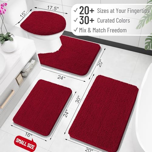 OLANLY Bathroom Rugs 35x24, Extra Soft Absorbent Chenille Bath Rugs