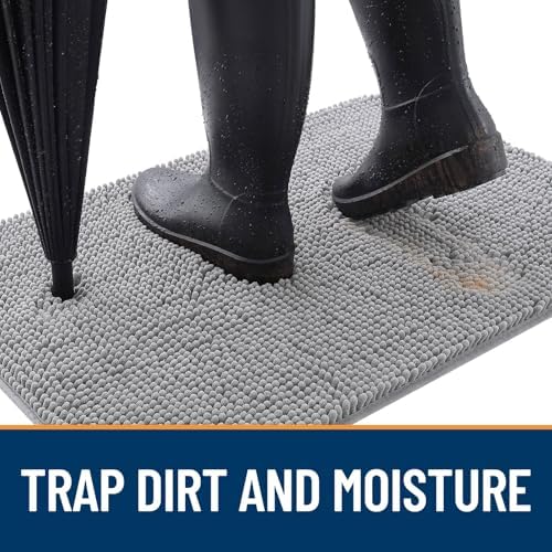 OLANLY Dog Door Mat for Muddy Paws 70x24, Super Absorbent Chenille Mud Mat