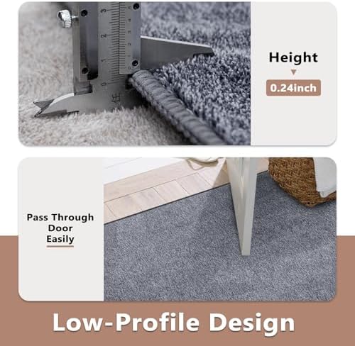 5x7 Grey Blue/White Area Rug Non-Slip Washable Soft for Living Room Bedroom