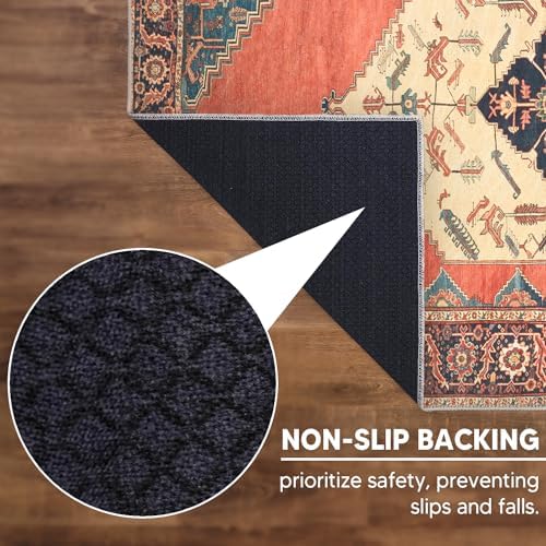 Keen Home Design Vintage Washable Area Rug, Non-Slip Low Pile, 8x10