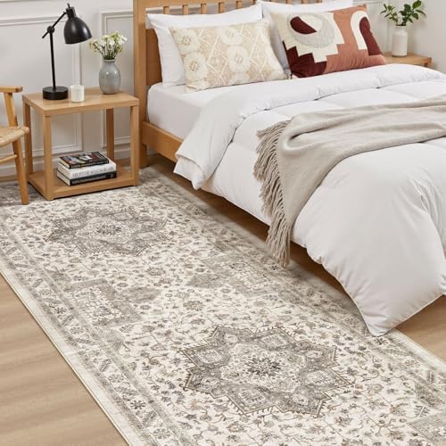 cotiled 3x8 Hallway Runner Rug for Entryway, Non-Slip Vintage, Light Brown