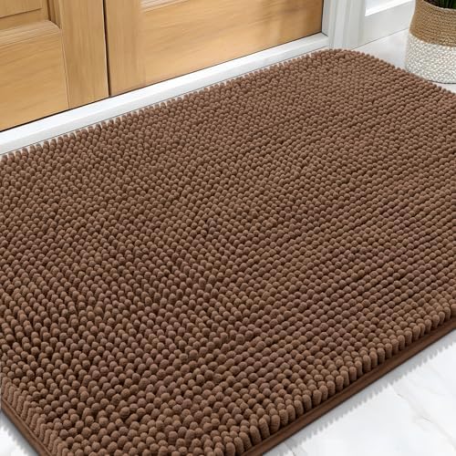 OLANLY Dog Door Mat for Muddy Paws 32x20, Super Absorbent Chenille Mud Mat