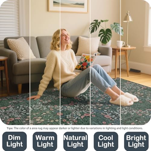 Washable 2' x 6' Runners for Hallways Soft Carpet (Green)
