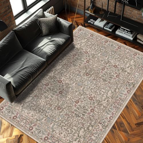 5x7 Washable Area Rugs for Living Room Soft Carpet (Moss)