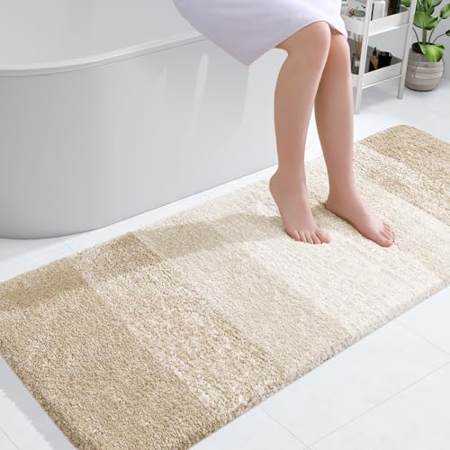 OLANLY Bathroom Runner Rug 45x27, Extra Soft Absorbent Microfiber Bath Rugs