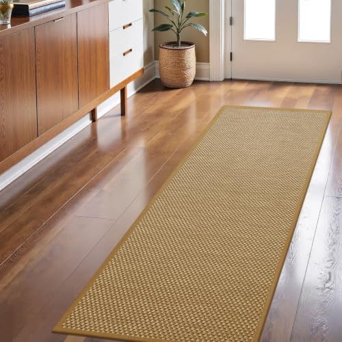 LEKEEPGO Door Mat 24"x59", Non Slip Washable Hallway Doormats, Light Brown