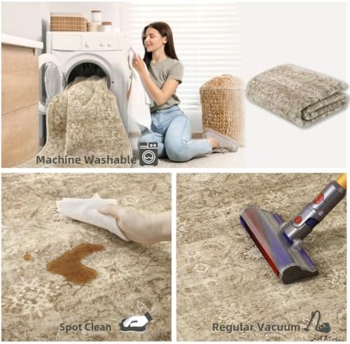 8x10 Area Rugs for Living Room: Washable Rugs for Bedroom Non Slip Carpet