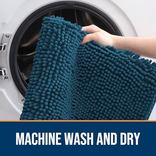 OLANLY Dog Door Mat for Muddy Paws 50x30, Super Absorbent Chenille Mud Mat