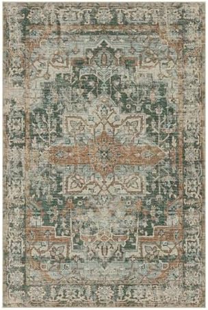 Rugxara 9x12 Area Rugs for Living Room Large Washable Rug, Green/Brown