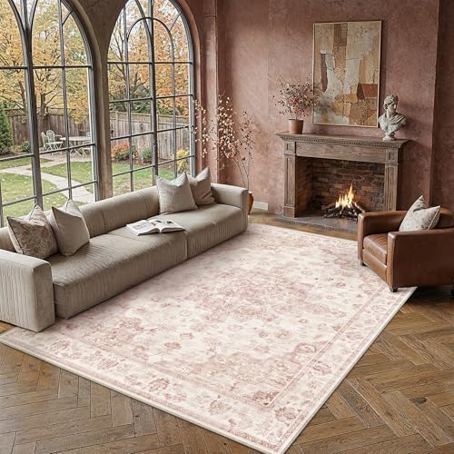 8x10 Pink Neutral Area Rug