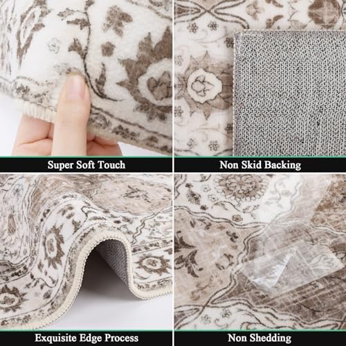 HEBE Hallway Runner Rug 2'x6', Washable Non Slip Kitchen Rug Runner