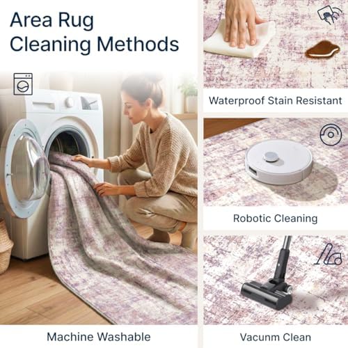 10x12 Area Rugs Washable Modern Abstract Living Room Bedroom Rug
