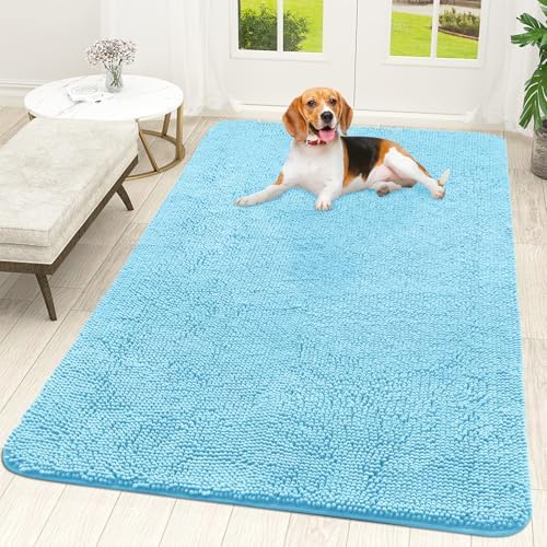 OLANLY Dog Door Mat for Muddy Paws 59x35, Super Absorbent Chenille Mud Mat