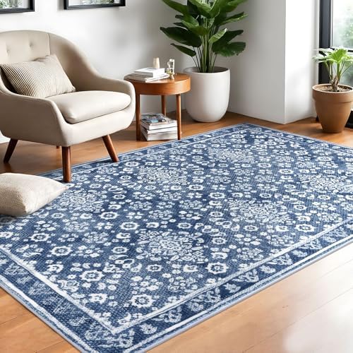 Vintage Washable Rugs for Entryway 4x6 Area Rug Non Slip Door Mat
