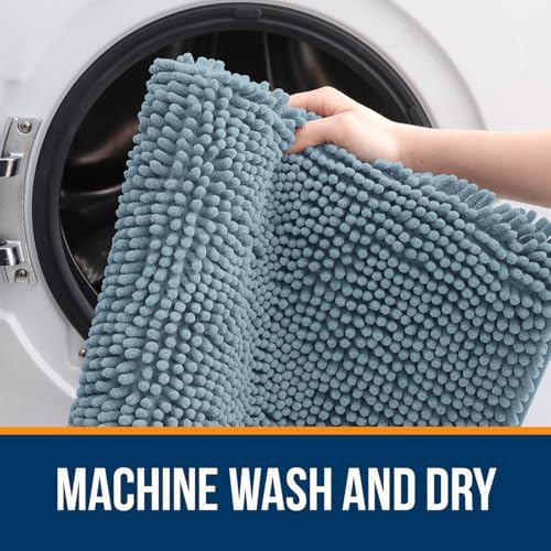 OLANLY Toilet Rugs U-Shaped 24x20, Soft Absorbent Chenille Contour Rugs