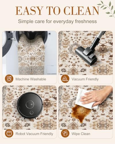 OLANLY 4x6 Washable Area Rug, Soft Non Slip Carpet for Bedroom Living Room