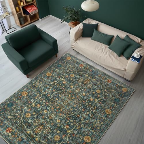 Keen Home Design Vintage Washable Area Rug, Non-Slip Low Pile, 4x6