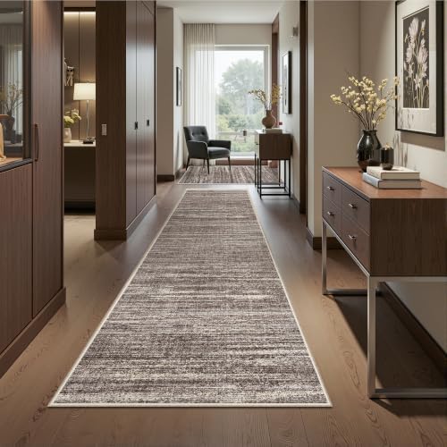 2x12 Runner Rug Non Slip,Washable Hallway Runner Rug,Brown
