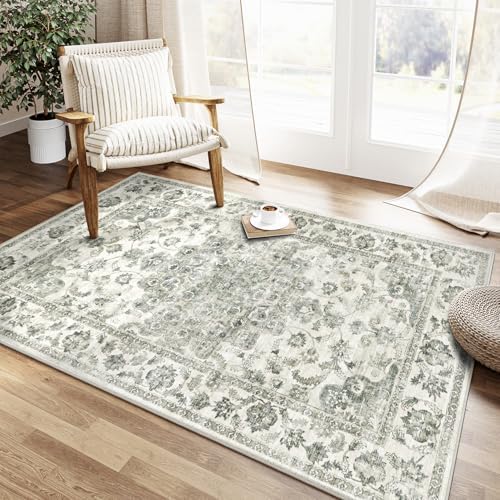 4x6 Green Neutral Area Rug
