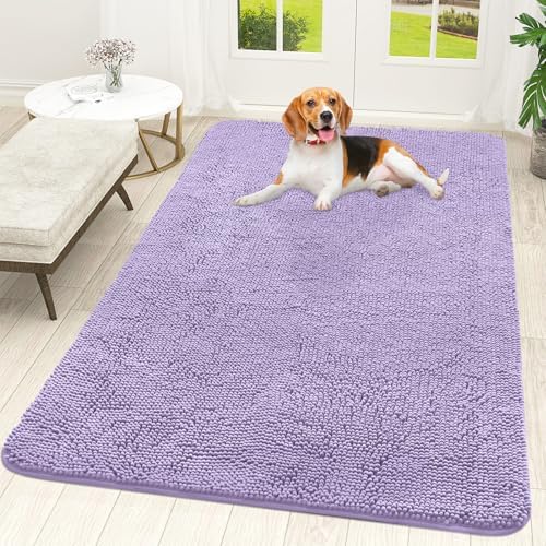 OLANLY Dog Door Mat for Muddy Paws 70x46, Super Absorbent Chenille Mud Mat