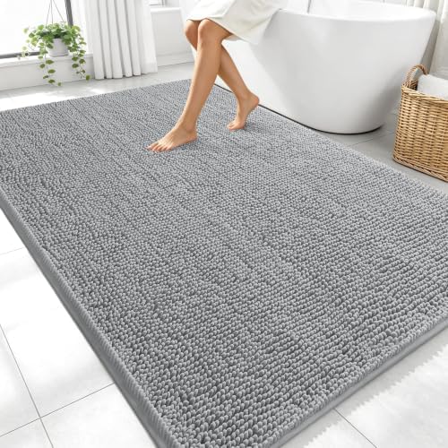 OLANLY Large Bathroom Rugs 70x46, Extra Soft Absorbent Chenille Bath Rugs
