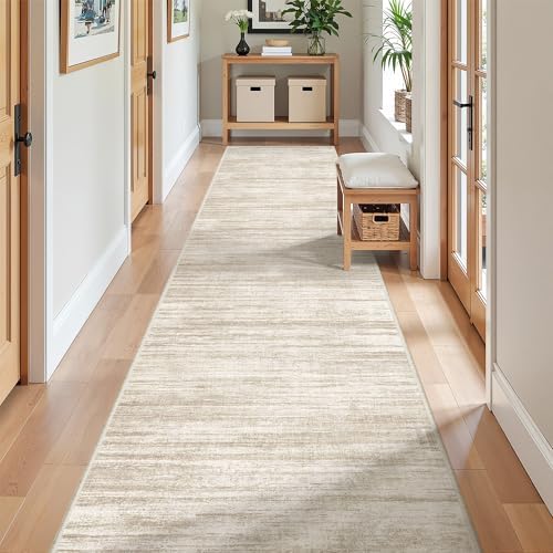 2x10 Runner Rug Non Slip,Washable Hallway Runner Rug,Brown