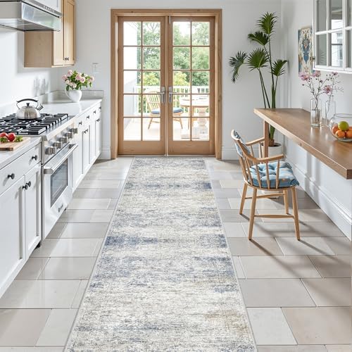 2x8 Runner Rug Non Slip,Washable Hallway Runner Rug,Blue