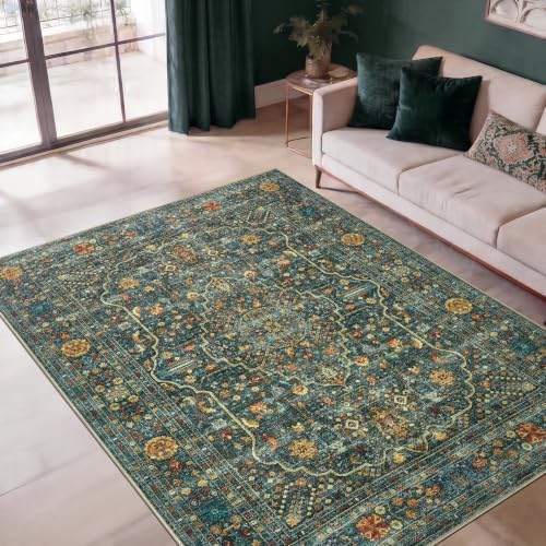 Keen Home Design Vintage Washable Area Rug, Non-Slip Low Pile, 4x6