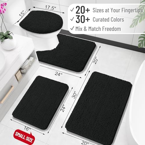OLANLY Toilet Rugs U-Shaped 20x20, Soft Absorbent Chenille Contour Rugs