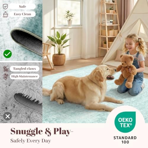 Homemate Washable Rug 10x14 Area Rugs - Vintage Rugs for Living Room