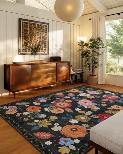 Washable Large Living Room Rug: 8x10 Area Rugs for Bedroom Non Slip Carpet
