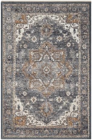 Keen Home Design Vintage Washable Entryway Rug, Non-Slip Low Pile, 2x3