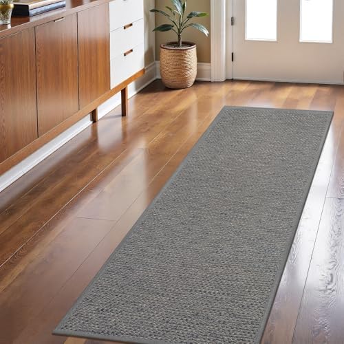 LEKEEPGO Door Mat 24"x59", Non Slip Washable Hallway Doormats, Light Grey