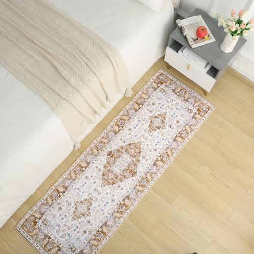 Amearea Vintage Design Runner Rugs for Living Room, 2x6 Gold Runner Rug