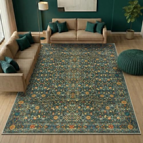 Keen Home Design Vintage Washable Area Rug, Non-Slip Low Pile, 8x10