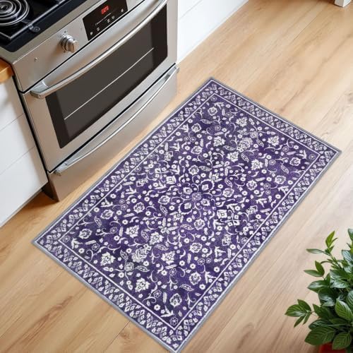 Vintage Washable Entryway Rug 2x3 Small Area Rug Non Slip Door Mat