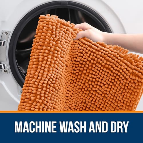 OLANLY Bathroom Rugs 34x21, Extra Soft Absorbent Chenille Bath Rugs