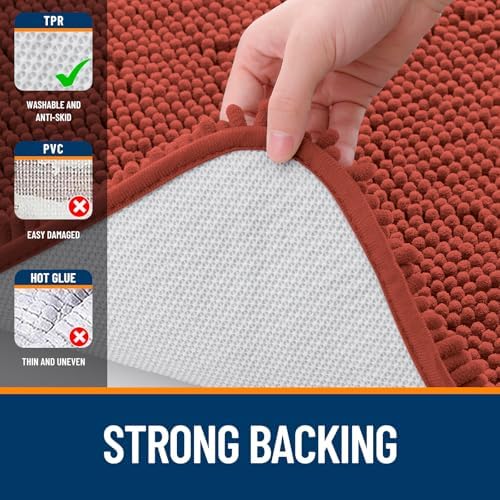 OLANLY Bathroom Runner Rugs 59x24, Extra Soft Absorbent Chenille Bath Rugs