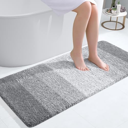OLANLY Bathroom Runner Rug 40x20, Extra Soft Absorbent Microfiber Bath Rugs