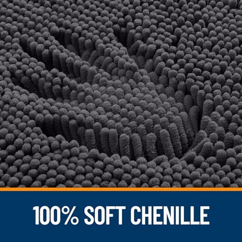 OLANLY Toilet Rugs U-Shaped 24x24, Soft Absorbent Chenille Contour Rugs
