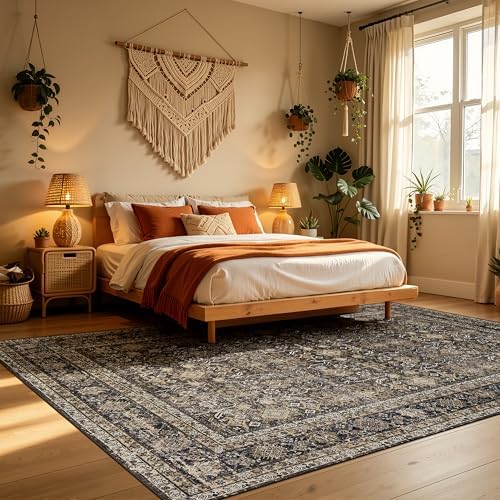 Ruaruarug Washable Area Rug 8×10 for Living Room, Ultra Soft, Copper