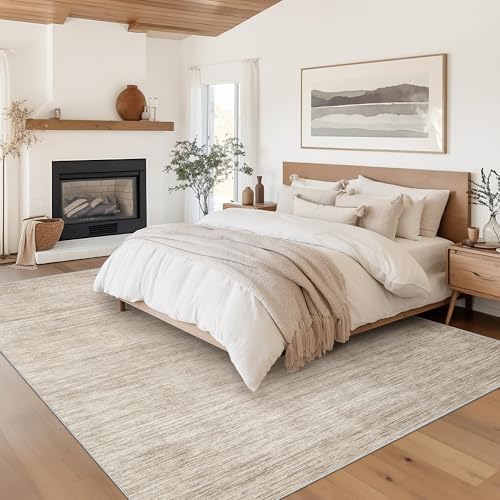 Valenrug Washable Rugs 5x7, Non Slip Large Area Rugs for Living Room, Brown